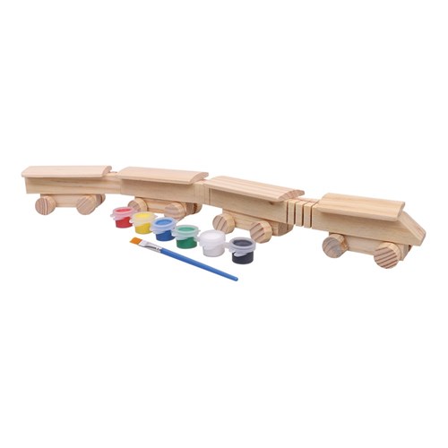 Wooden Wiggle Train with Paint