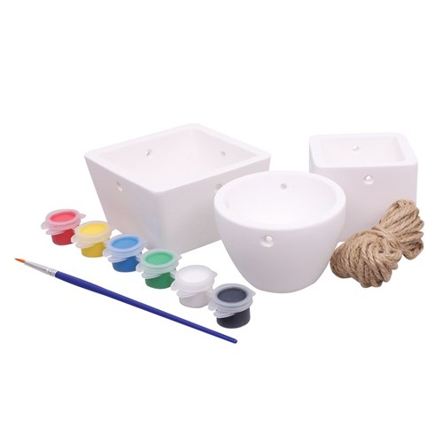 Plaster Hanging Planter Kit with Paint