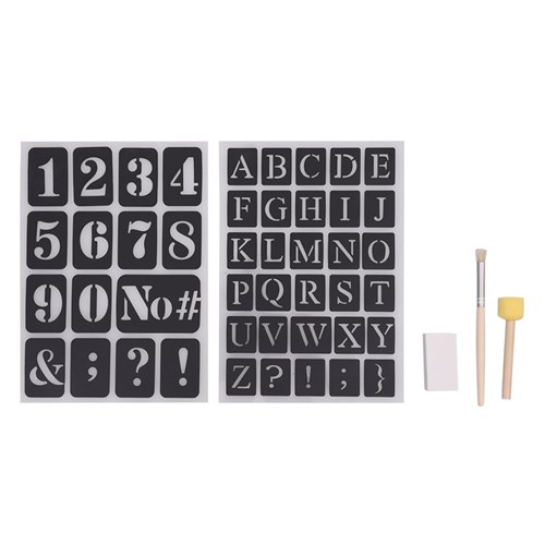 Adhesive Stencils Kit - Alphabet & Numbers