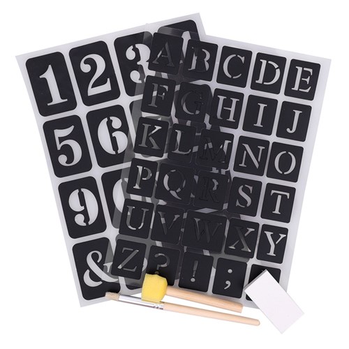 Adhesive Stencils Kit - Alphabet & Numbers