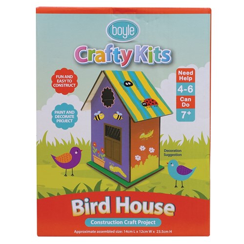 Wooden Birdhouse Construction Kit with Paint