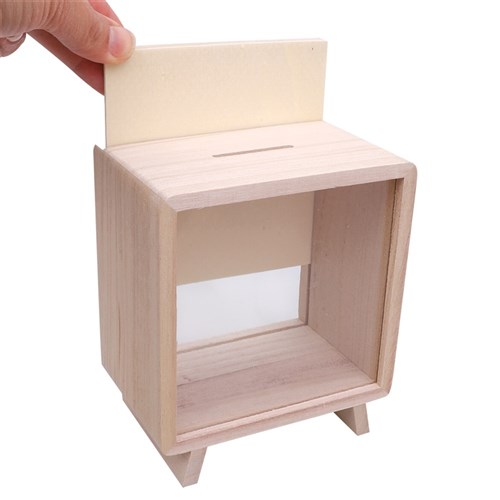 Wooden Money Box with Clear Window - Each