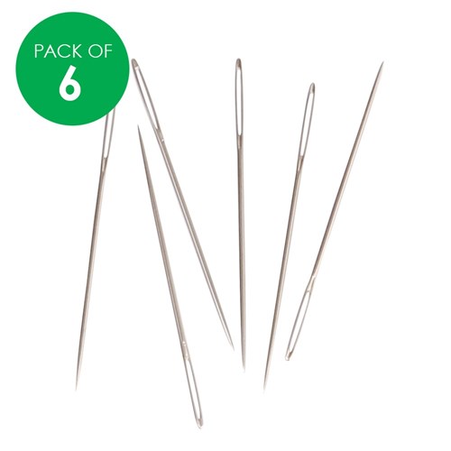 Metal Sewing Needles - Large - Pack of 6