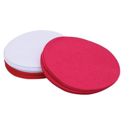 Felt Circles - Red White Pink - 20cm - Pack of 36