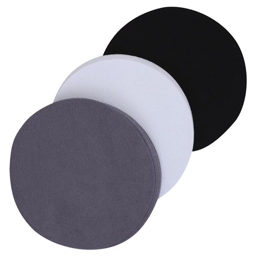 Felt Circles - Grey White Black - 20cm - Pack of 36
