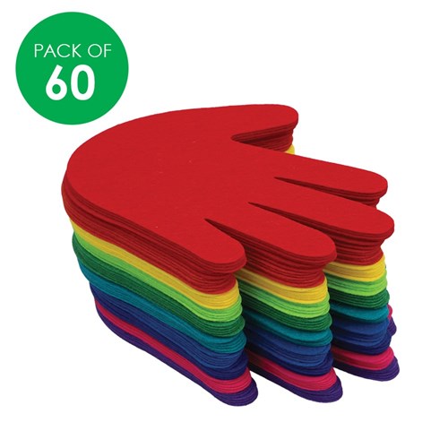 Felt Hands - Bright - Pack of 60
