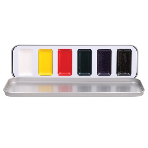 Creamy Colours Watercolour Palette - Primary Colours - 6 Well