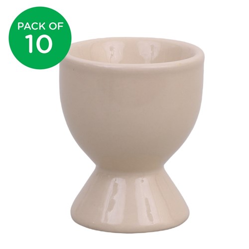 Porcelain Egg Cups - Beige - Pack of 10