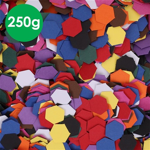 Cardboard Mosaic Hexagons - 250g Pack