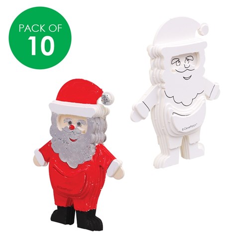3D Cardboard Puzzles - Santa - Pack of 10