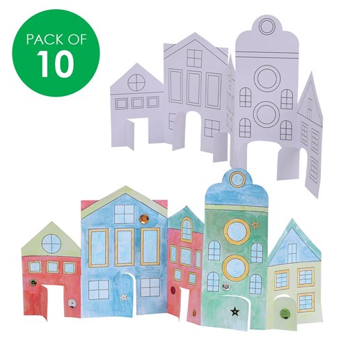 Standing Cardboard Villages - Pack of 10
