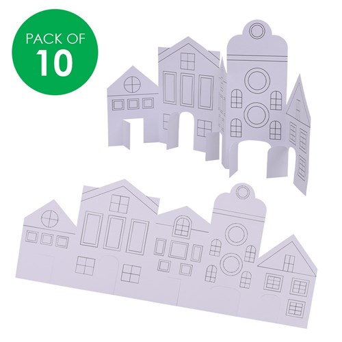 Standing Cardboard Villages - Pack of 10