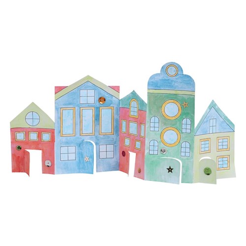 Standing Cardboard Villages - Pack of 10
