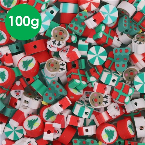 Silicone Beads - Christmas - 100g Tub