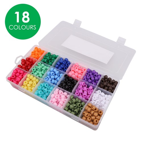 Pony Beads Box - Pack of 18 Colours