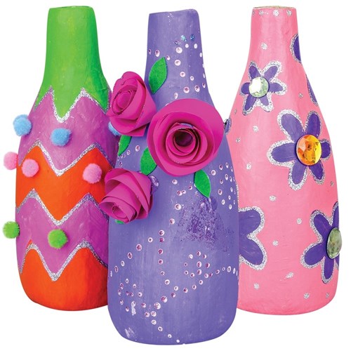 Colourful Papier Mache Vases