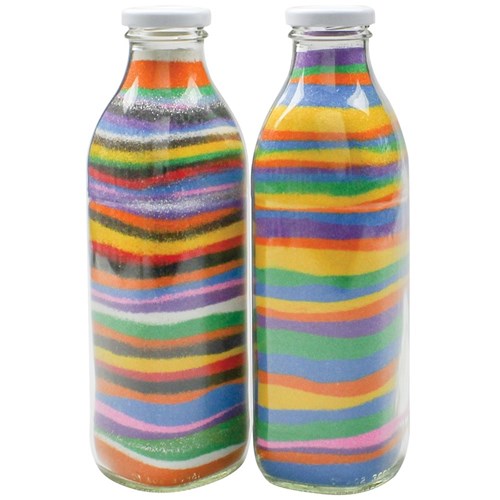 Sand Filled Glass Bottles