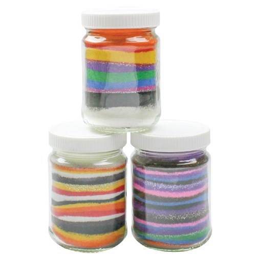 Sand Filled Glass Jars