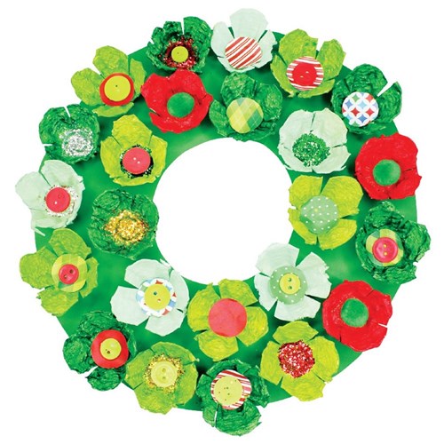 Christmas Egg Carton Wreath