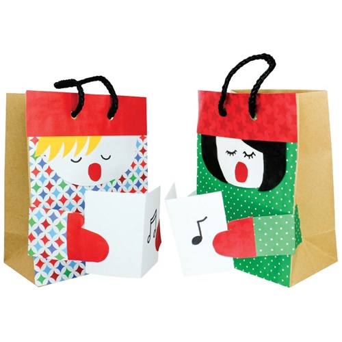 Christmas Paper Bag Carollers