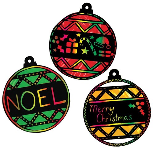 Christmas Scratch Board Baubles
