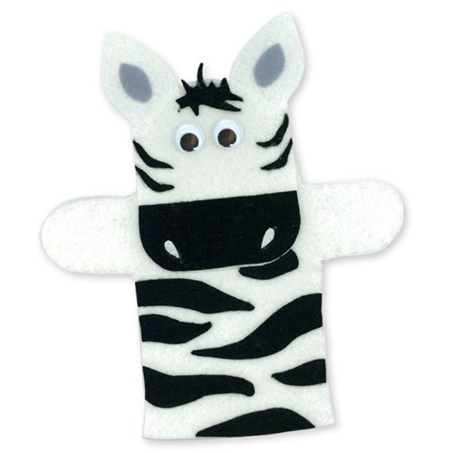 Felt Zebra Hand Puppet Masks & Puppets CleverPatch Art & Craft