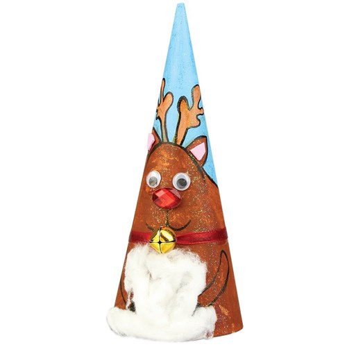 Papier Mache Reindeer Cone