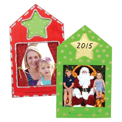 Christmas 3D Wooden Star Cutout Santa Photo Frame