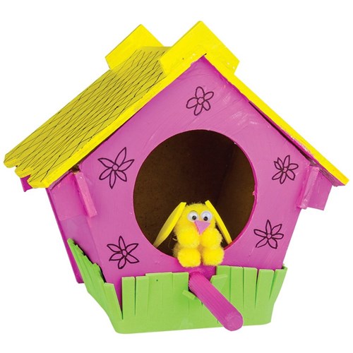 Pink Easter 3D Wooden Bunny House