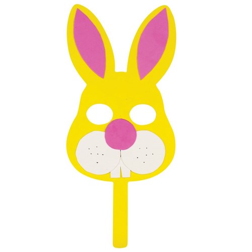 Yellow Wooden & Foam Bunny Mask