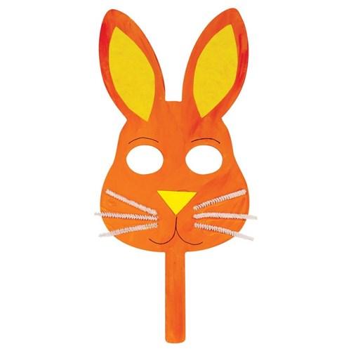 Orange Wooden Bunny Mask