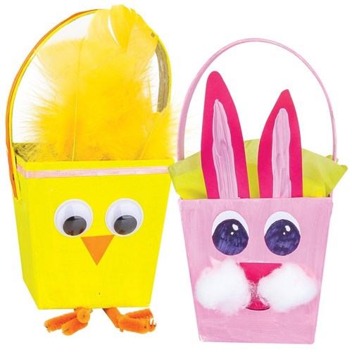 Chick & Bunny Papier Mache Basket