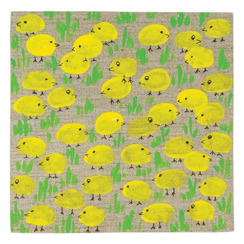 Thumbprint Easter Chick Canvas Panel Artwork