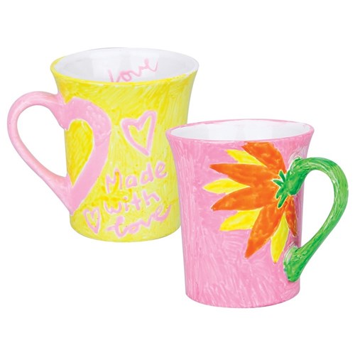 Pretty Flared Porcelain Mugs