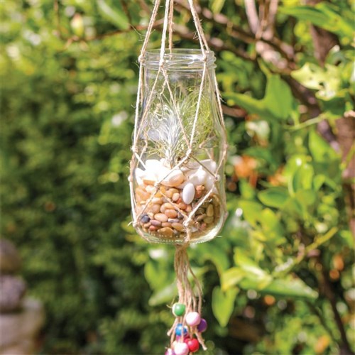 Hanging Macrame Glass Jar