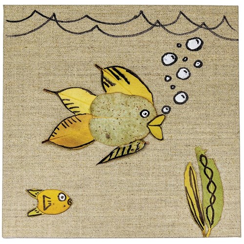 Sea Scene Natural Leaf Artwork