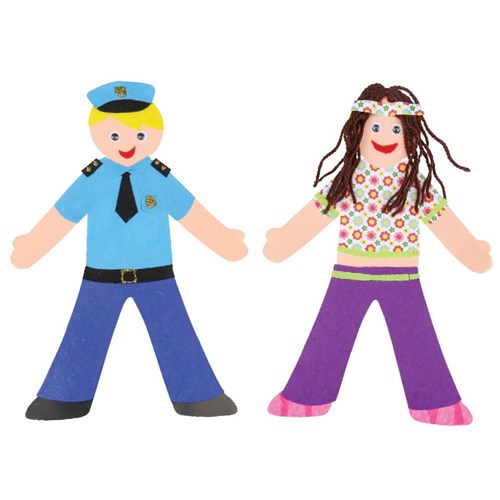 Policeman & Hippy Cardboard Dolls