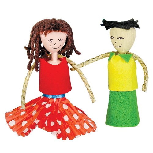 Wooden Bead Doll Characters