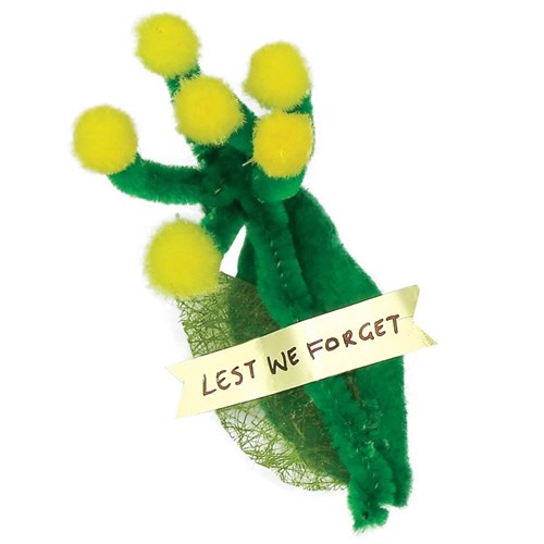 Wattle Lest We Forget Badge