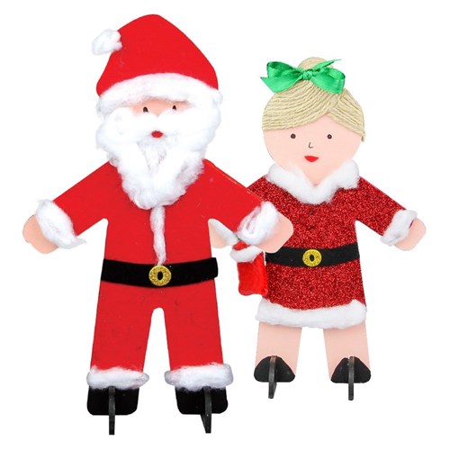 3D Wooden Santa & Mrs Claus