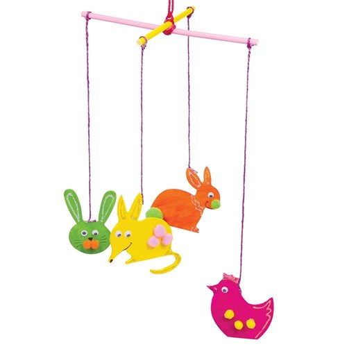 Bright Easter Wooden Shapes Mobile