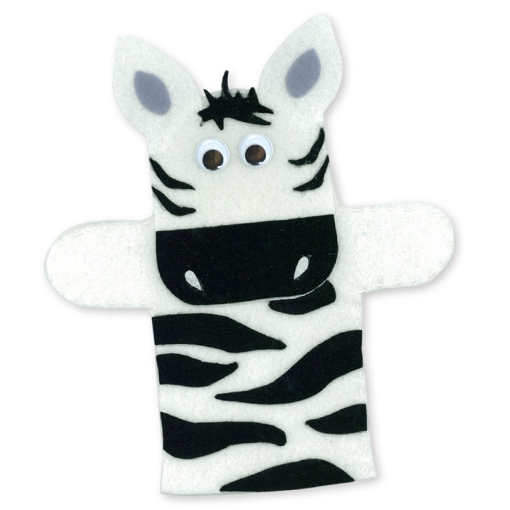 Felt Zebra Hand Puppet Masks & Puppets CleverPatch Art & Craft